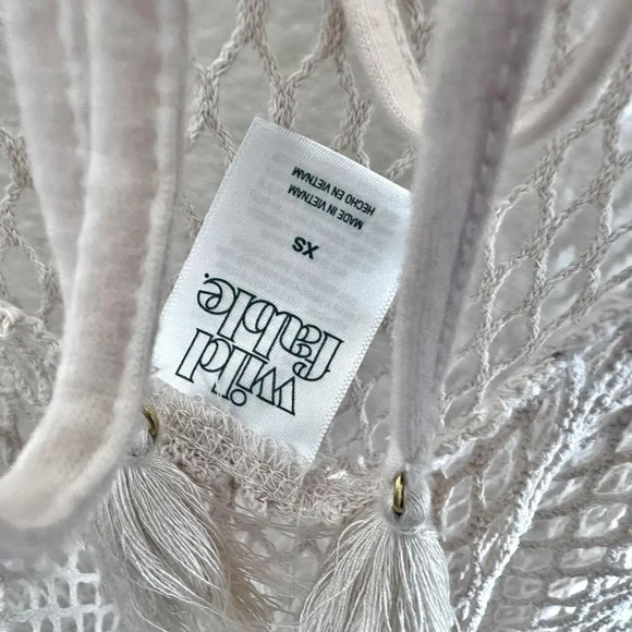 WILD FABLE | NWT Ivory Cream Mermaid Fish Net Swim Cover Up Tassel | Size XS - Picture 6 of 7